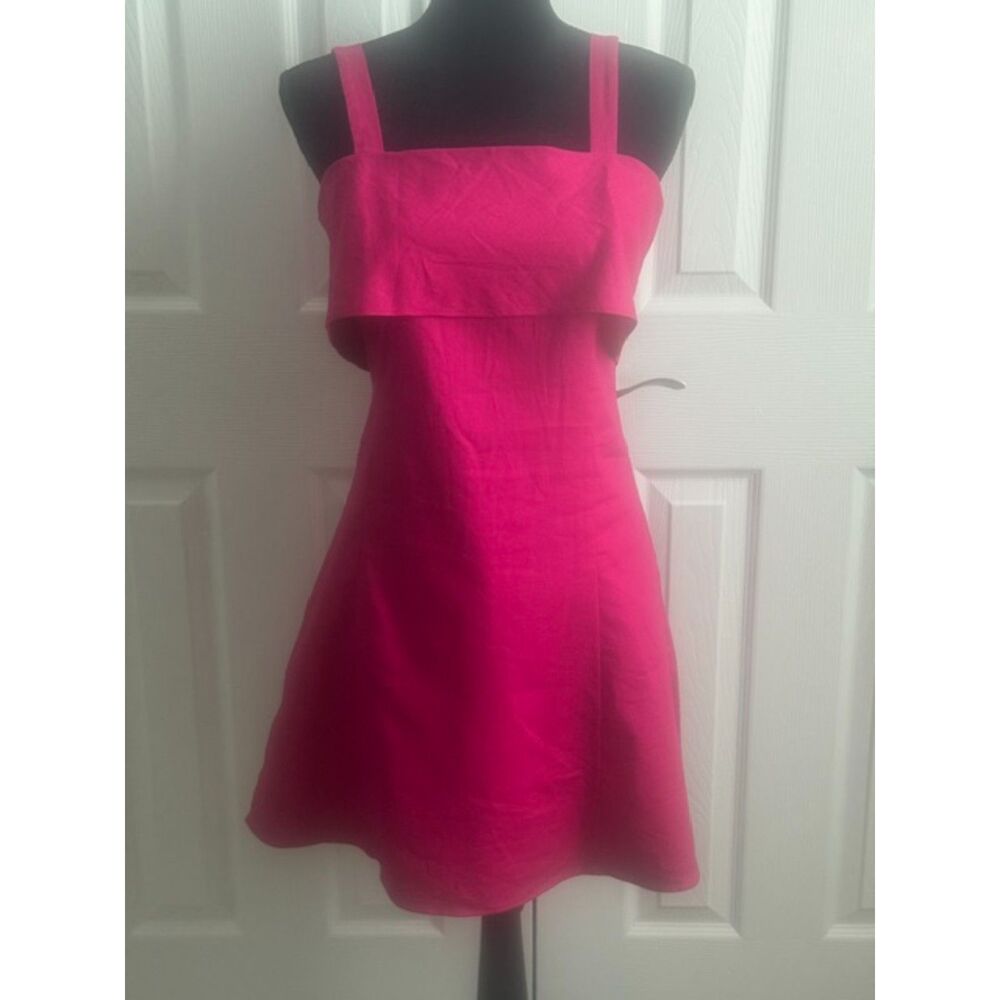 NWOT Banana Republic Fuchsia Pink Linen Blend mini dress , size 6.